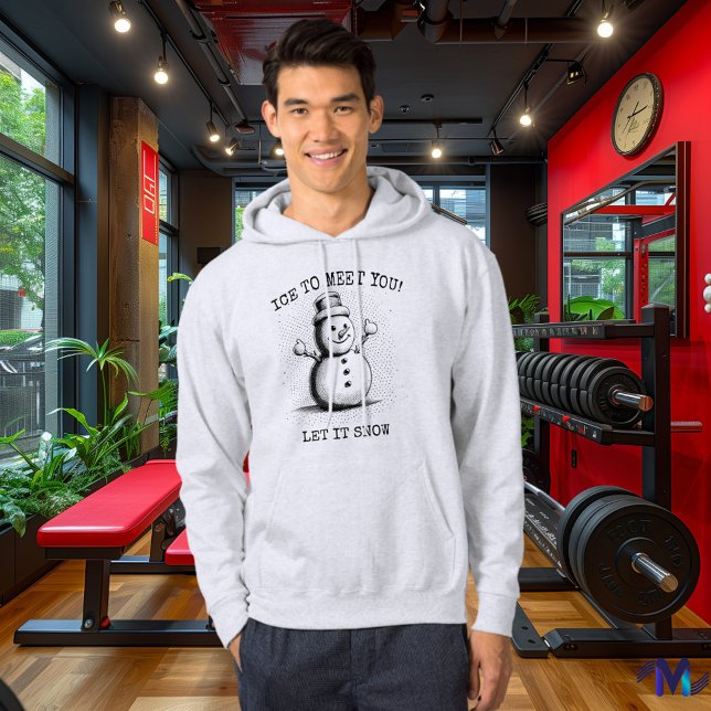 Vintag Snowman Hoodie - Retro Halftone Black (Von Creator hochgeladen)