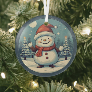 Vintag Snowman Ornament Aus Glas