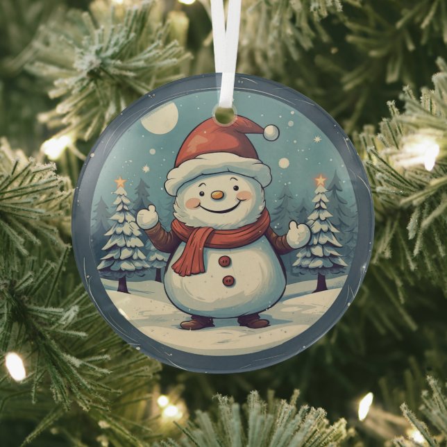 Vintag Snowman Ornament Aus Glas (InSitu)