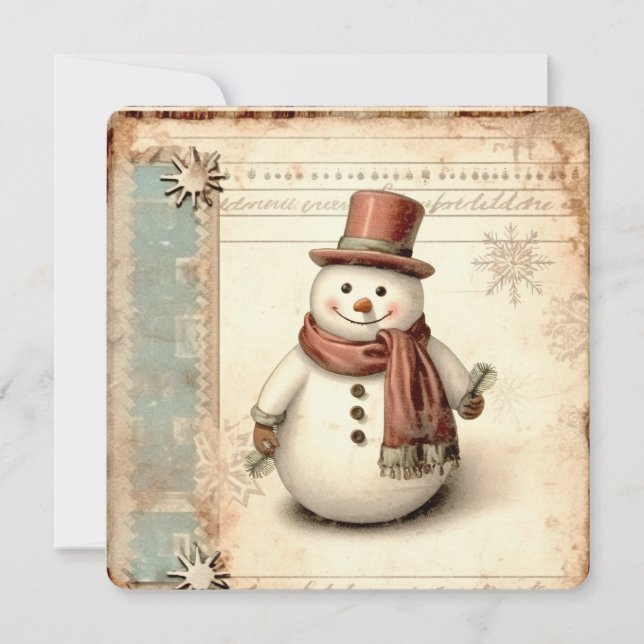Vintag Snowman Weihnachten (Vorderseite)
