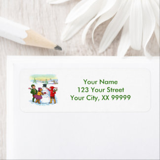 Vintag Snowman Weihnachtsadressen Labels