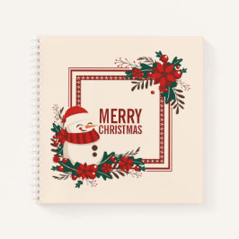 Vintag Snowman Weihnachtsfeiertag | Notebook Notizbuch