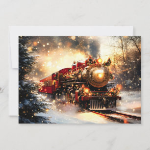 Vintag Snowy Night Weihnachtszug Express Ankündigung