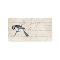 Vintag Song Bird Illustration - Vogeltext aus dem
