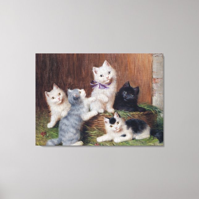 Vintag Sophie Sperlich Kittens Leinwanddruck (Vorderseite)