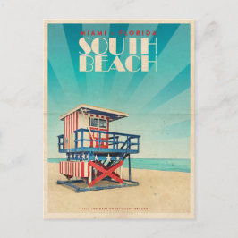 Vintag South Beach Florida Postkarte