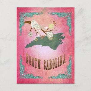 Vintag South Carolina Staat Karte - Candy Pink