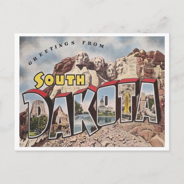 Vintag South Dakota Postkarte (Vorderseite)