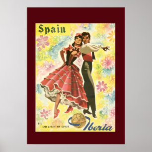 Vintag Spain Dancer Travel Poster