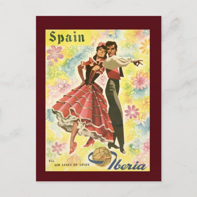Vintag Spanien Reisen Postkarte (Vorderseite)