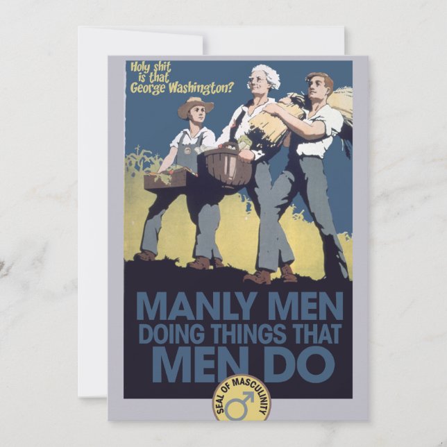 Vintag Spaß Manly MEN Einladung (Vorderseite)