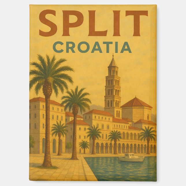 Vintag Split Kroatien Dalmatien Magnet (Vorderseite)