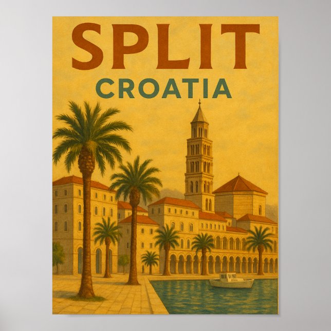 Vintag Split Kroatien Dalmatien Poster (Vorne)
