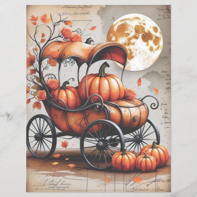 Vintag Spooky Gothic Halloween Scrapbook Paper (Vorderseite)