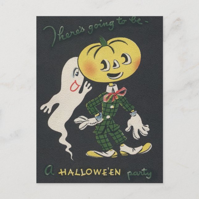 Vintag Spooky Halloween Postkarte (Vorderseite)