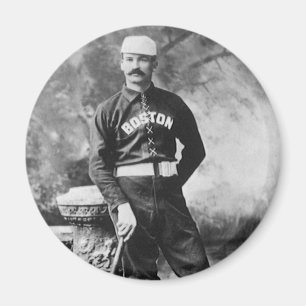 Vintag Sports Foto, Boston Baseball Player Magnet