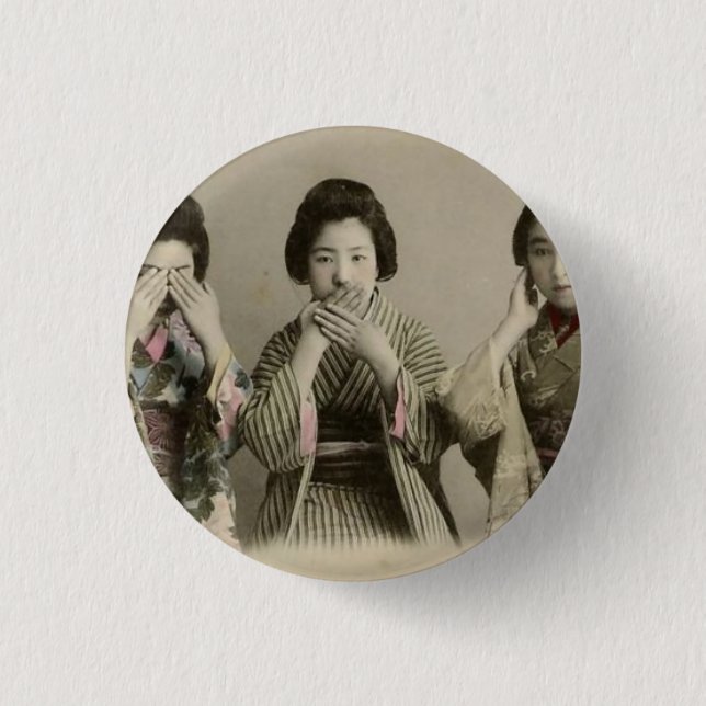 Vintag sprechen Sie kein Übel Button (Vorderseite)