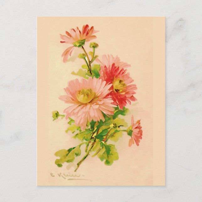 Vintag Spring Bouquet Postcard Postkarte (Vorderseite)