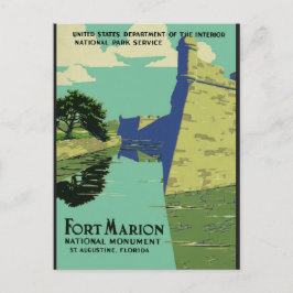 Vintag St Augustine Florida Fort Marion Travel Postkarte
