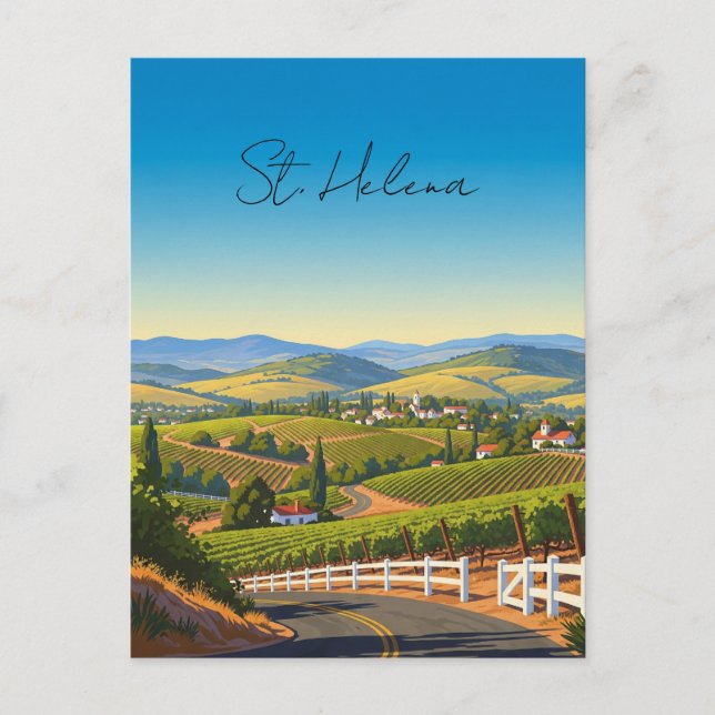 Vintag St. Helena California Postkarte (Vorderseite)