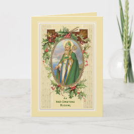 Vintag St. Patrick Irish Christmas Segen Karte