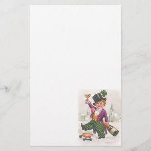Vintag St Patricks Day Kleeblatt Champagne Briefpapier