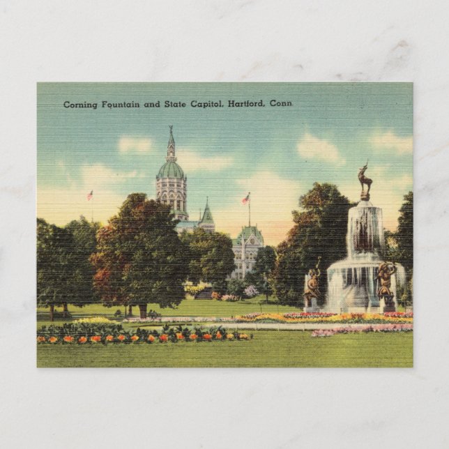Vintag, Staat Hauptstadt, Hartford, Connecticut Postkarte (Vorderseite)