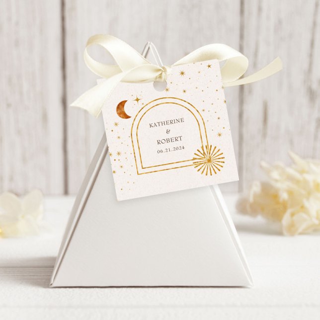 Vintag Stars Moon Wedding Napkins Geschenkanhänger (Von Creator hochgeladen)