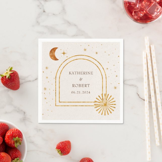Vintag Stars Moon Wedding Napkins Serviette (Beispiel)