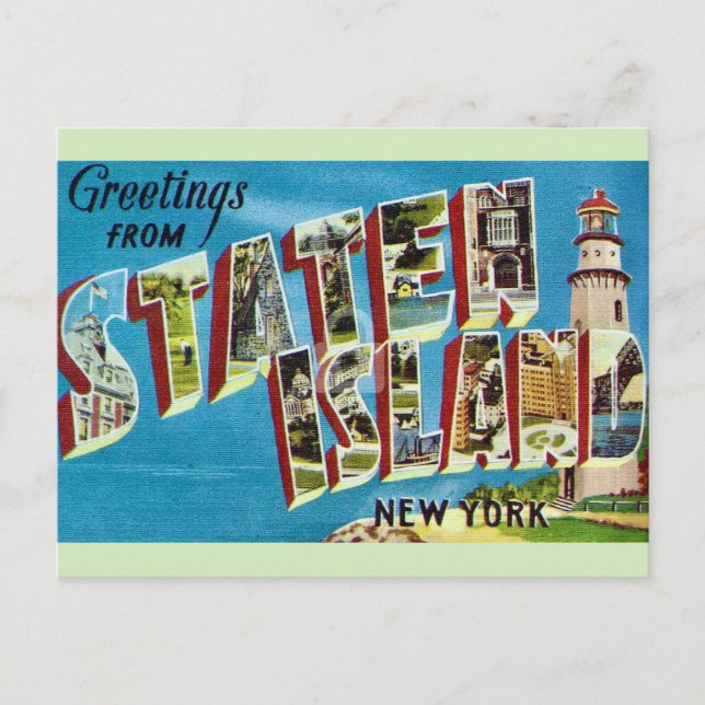 Vintag Staten Island NY Postkarte (Vorderseite)