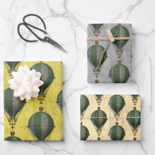 Vintag Steampunk Balloon Trio Geschenkpapier Set