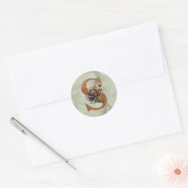 Vintag Steampunk Floral Letter S Runder Aufkleber