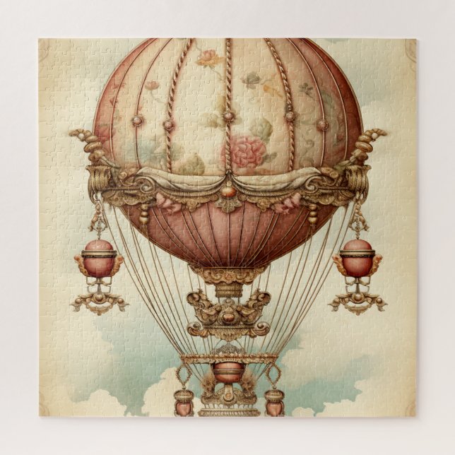 Vintag Steampunk Pink Heißluftballon (Vertikal)