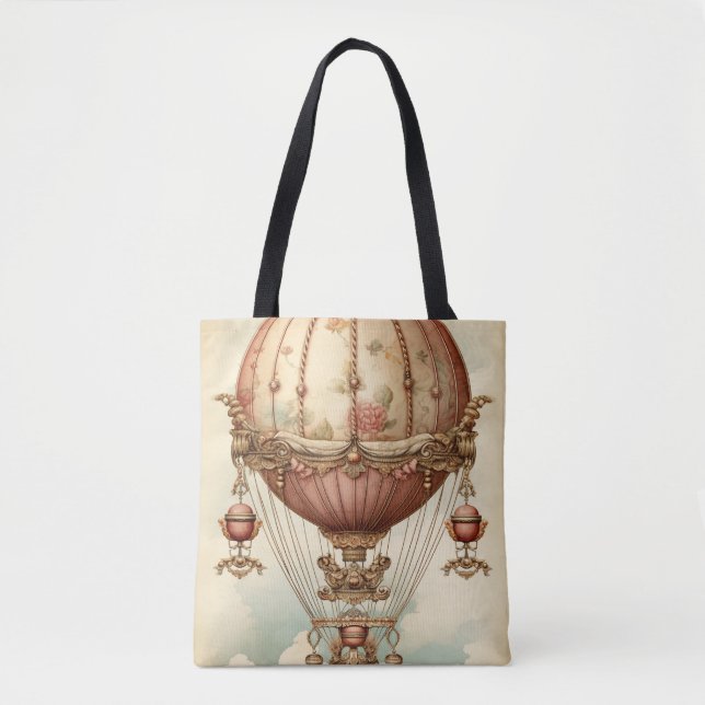 Vintag Steampunk Pink Heißluftballon Tasche (Vorderseite)
