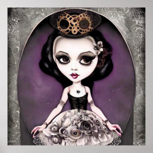 Vintag Steampunk Princess Doll Poster