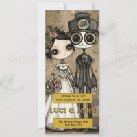 Vintag Steampunk Quirky Wedding Einladungen