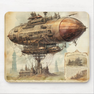 Vintag Steampunk Zeppelin (10) Mousepad