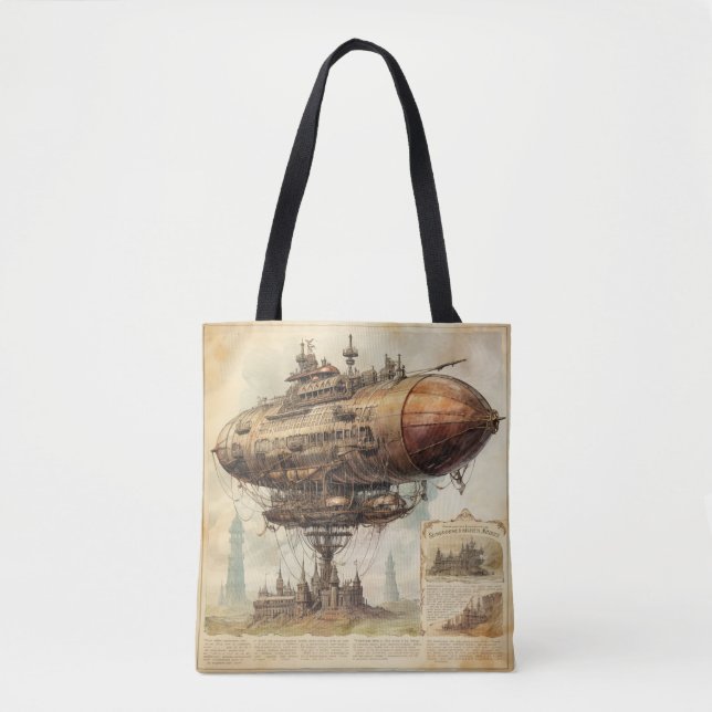 Vintag Steampunk Zeppelin (10) Tasche (Vorderseite)