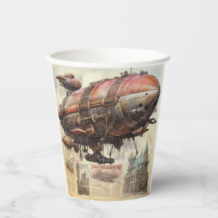 Vintag Steampunk Zeppelin (9) Pappbecher