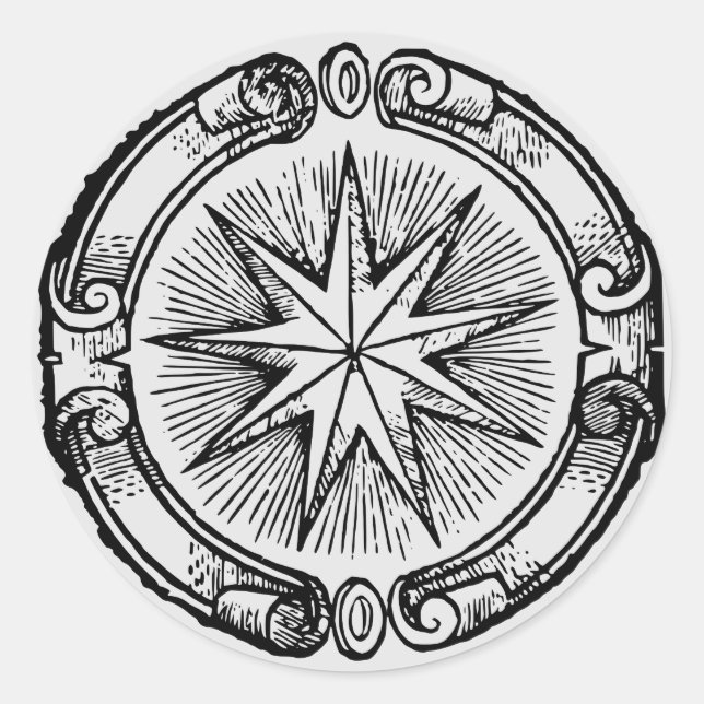Vintag-Sterne-Emblem Runder Aufkleber (Vorderseite)