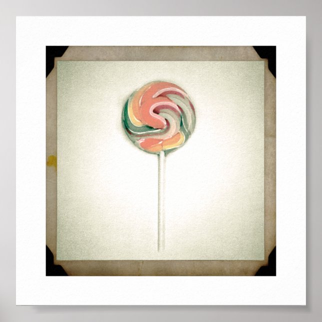 VINTAG STIL LOLLIPOP FOTOGRAPH POSTER (Vorne)