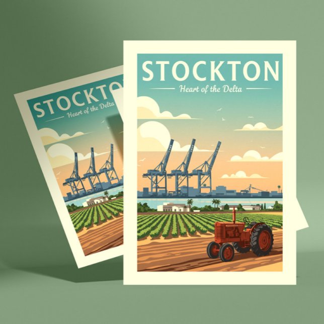 Vintag Stockton Kalifornien Postkarte (Von Creator hochgeladen)