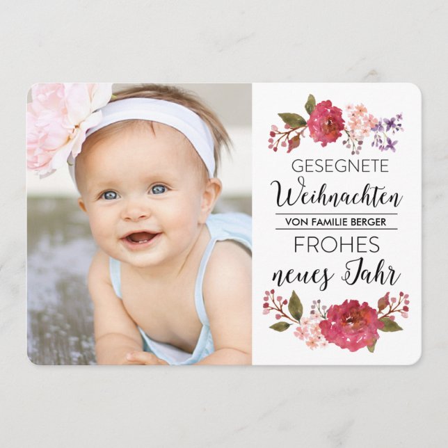 Vintag-Strauß-Urlaub Foto-Gruß (Vorderseite)