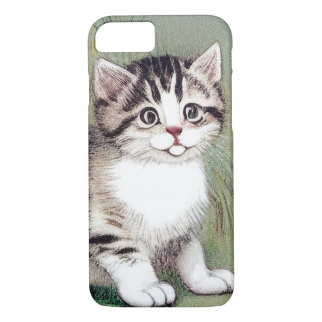 Vintag Striped Kitten Illustration Case-Mate iPhone Hülle (Rückseite)