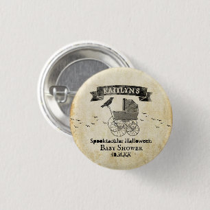 Vintag Stroller Halloween Kinderdusche Button