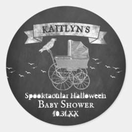 Vintag Stroller Halloween Kinderdusche Runder Aufkleber