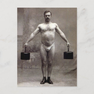 Vintag Strongman Postkarte
