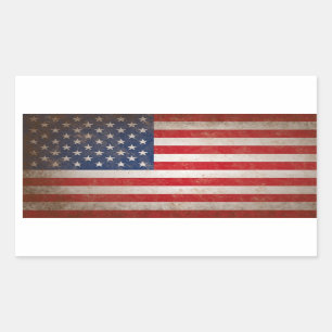 Vintag Style American Flag Patriotic Design Rechteckiger Aufkleber