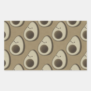 Vintag Style Avocado Pattern Rechteckiger Aufkleber