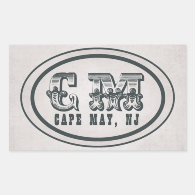 Vintag Style Beach Cape May NJ Tag Stickers (Vorderseite)